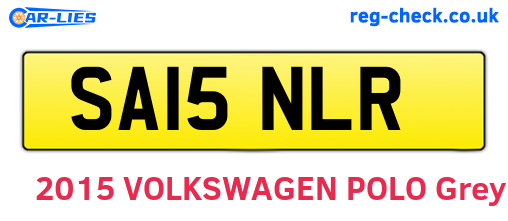 SA15NLR are the vehicle registration plates.