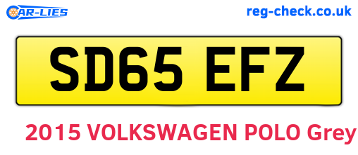 SD65EFZ are the vehicle registration plates.