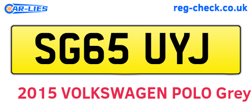 SG65UYJ are the vehicle registration plates.
