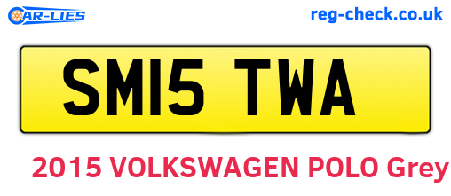 SM15TWA are the vehicle registration plates.