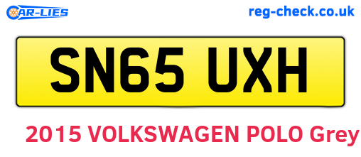 SN65UXH are the vehicle registration plates.