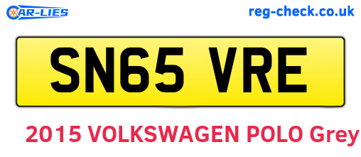 SN65VRE are the vehicle registration plates.