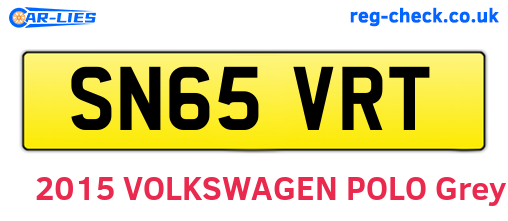 SN65VRT are the vehicle registration plates.