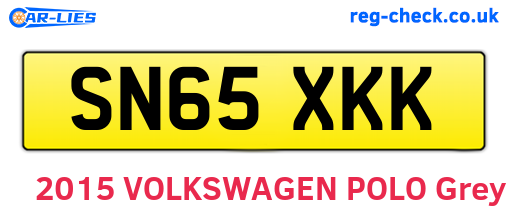 SN65XKK are the vehicle registration plates.
