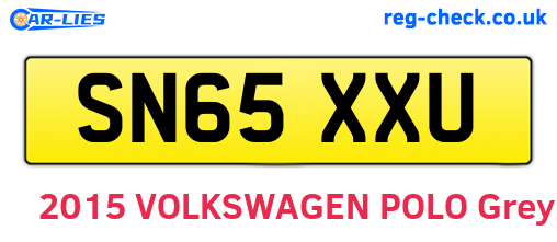 SN65XXU are the vehicle registration plates.