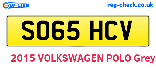 SO65HCV are the vehicle registration plates.