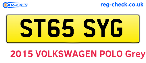 ST65SYG are the vehicle registration plates.