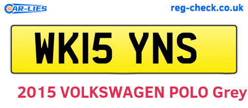 WK15YNS are the vehicle registration plates.