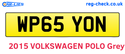WP65YON are the vehicle registration plates.