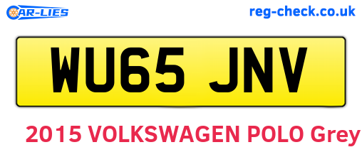 WU65JNV are the vehicle registration plates.