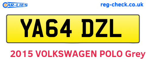 YA64DZL are the vehicle registration plates.