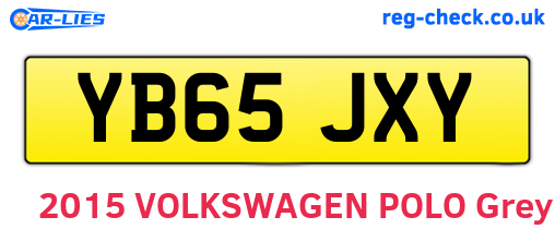 YB65JXY are the vehicle registration plates.