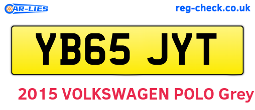 YB65JYT are the vehicle registration plates.