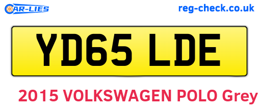 YD65LDE are the vehicle registration plates.