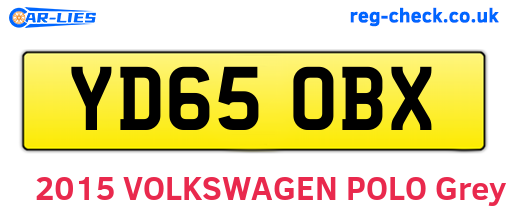YD65OBX are the vehicle registration plates.