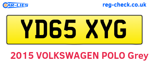 YD65XYG are the vehicle registration plates.