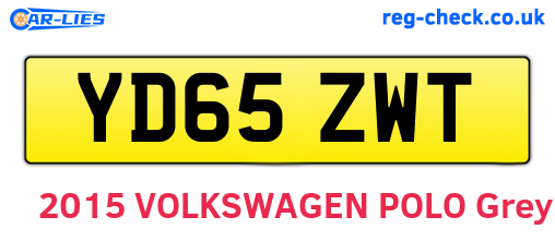 YD65ZWT are the vehicle registration plates.