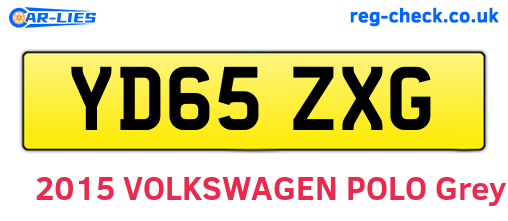 YD65ZXG are the vehicle registration plates.