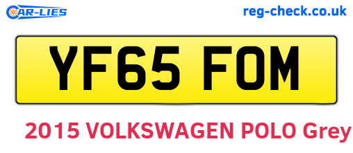 YF65FOM are the vehicle registration plates.