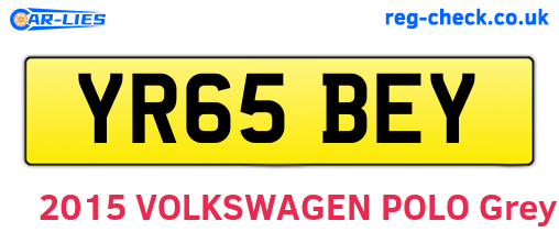 YR65BEY are the vehicle registration plates.