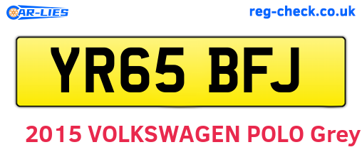 YR65BFJ are the vehicle registration plates.
