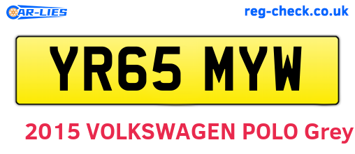 YR65MYW are the vehicle registration plates.