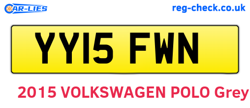 YY15FWN are the vehicle registration plates.