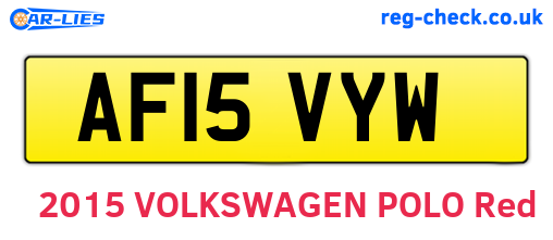 AF15VYW are the vehicle registration plates.