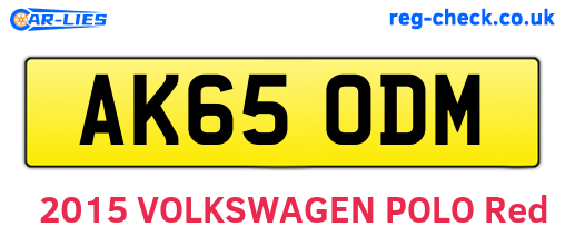 AK65ODM are the vehicle registration plates.