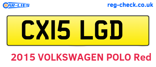 CX15LGD are the vehicle registration plates.