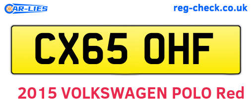 CX65OHF are the vehicle registration plates.