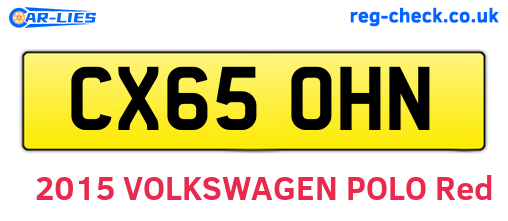CX65OHN are the vehicle registration plates.