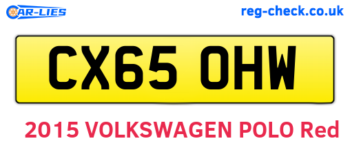 CX65OHW are the vehicle registration plates.