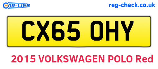 CX65OHY are the vehicle registration plates.