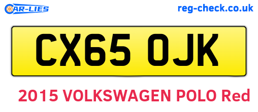 CX65OJK are the vehicle registration plates.