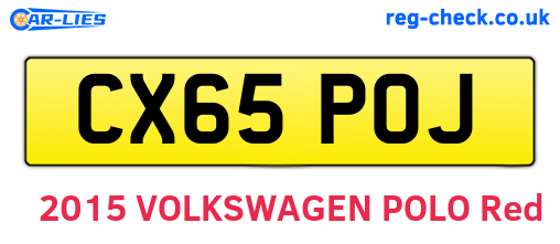 CX65POJ are the vehicle registration plates.