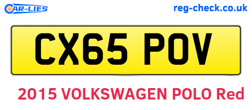 CX65POV are the vehicle registration plates.