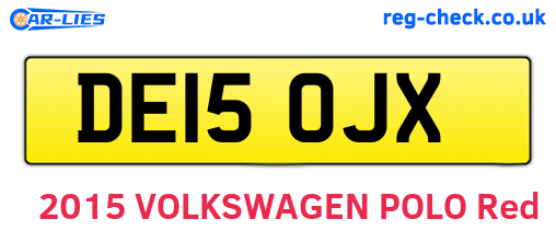DE15OJX are the vehicle registration plates.