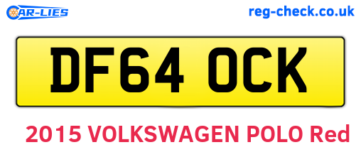 DF64OCK are the vehicle registration plates.