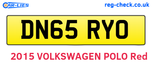 DN65RYO are the vehicle registration plates.