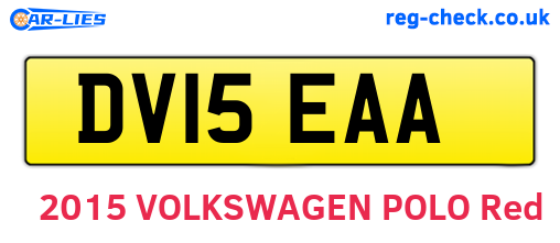 DV15EAA are the vehicle registration plates.