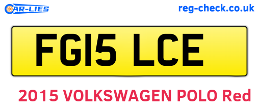 FG15LCE are the vehicle registration plates.