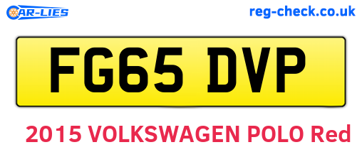 FG65DVP are the vehicle registration plates.