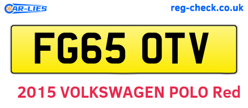 FG65OTV are the vehicle registration plates.