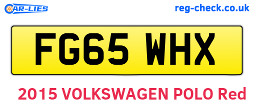 FG65WHX are the vehicle registration plates.