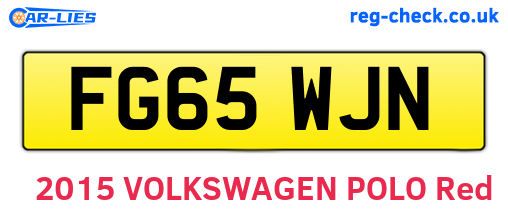 FG65WJN are the vehicle registration plates.