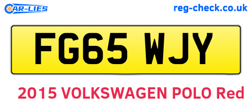 FG65WJY are the vehicle registration plates.