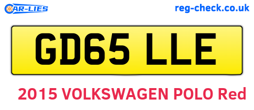 GD65LLE are the vehicle registration plates.