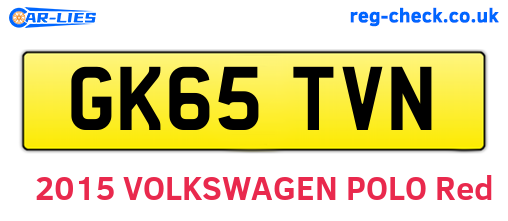 GK65TVN are the vehicle registration plates.