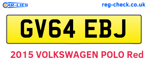 GV64EBJ are the vehicle registration plates.